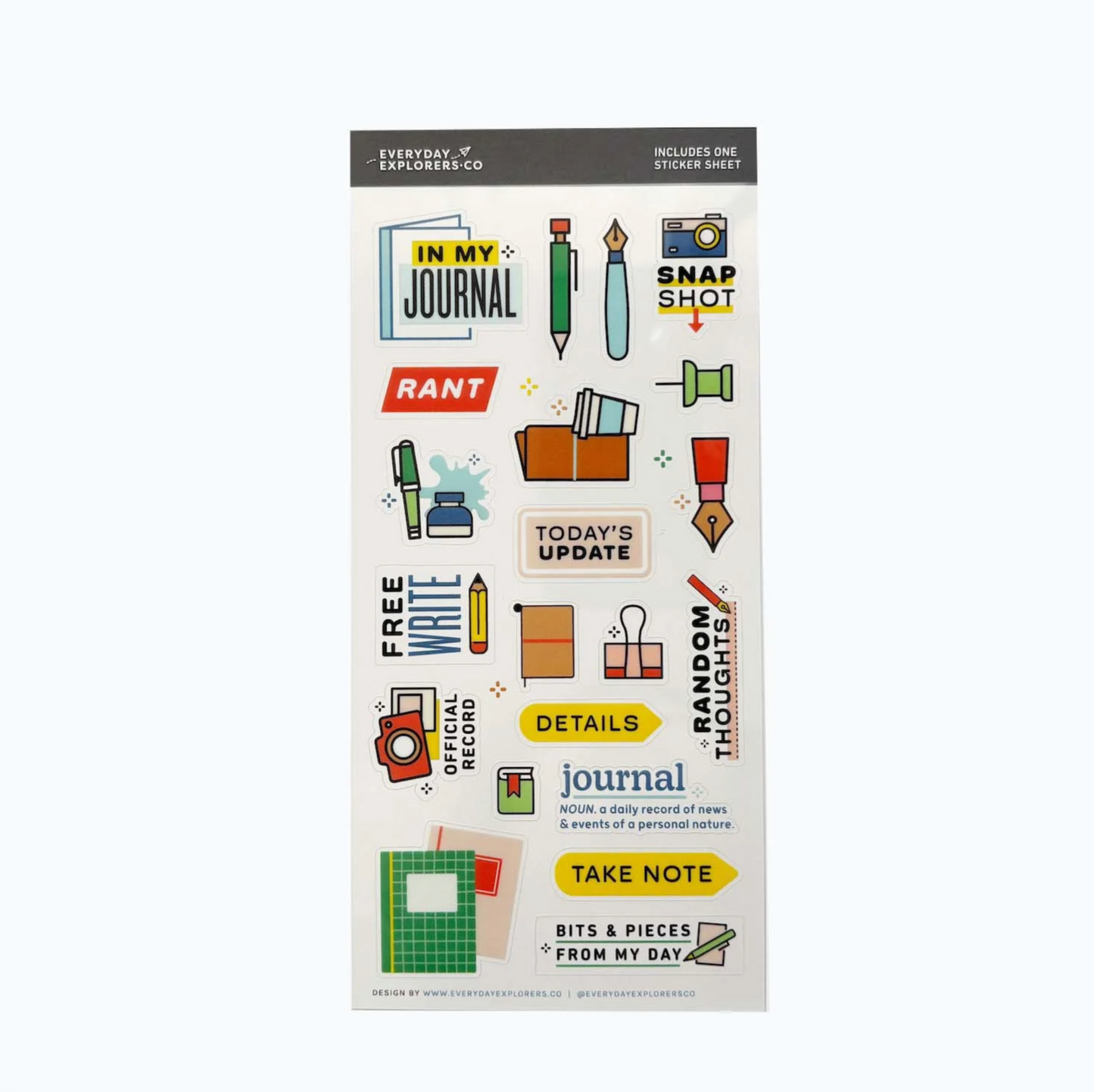 Everyday Explorers Co - In My Journal - Clear Sticker Sheet