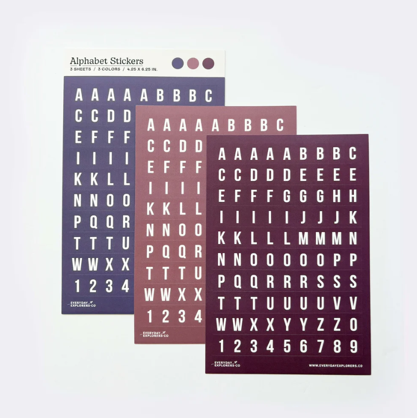 Everyday Explorers Co - Purple Haze - Alphabet Sticker Sheets