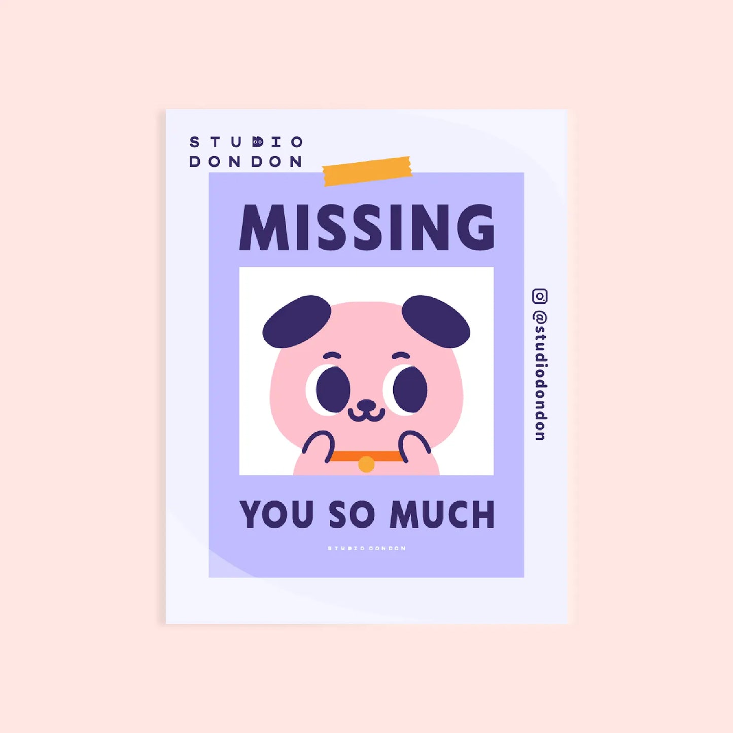 Studio DonDon - Dog Missing You So Much - Laptop Sticker