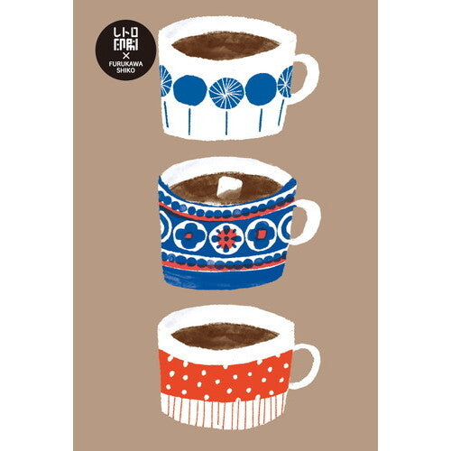 Furukawa Shiko Retro Printed Postcard - Cups