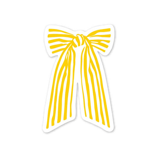 MELLOWWORKS - Yellow Striped Bow - Vinyl Sticker