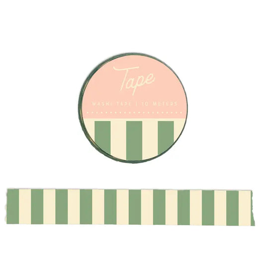 Ruff House Print Shop - Green Striped - Washi Tape