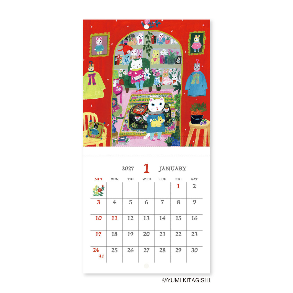 [PRE-ORDER] Yumi Kitagishi - 2027 Mini Wall Hanging Calendar