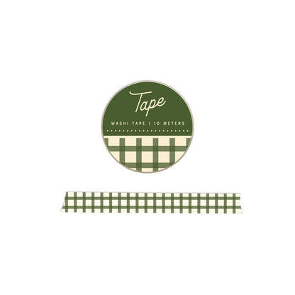 Green Gingham Washi Tape