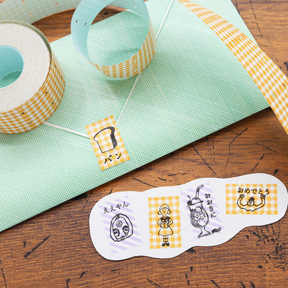 36 Sublo - Orange Gingham - Label Stickers