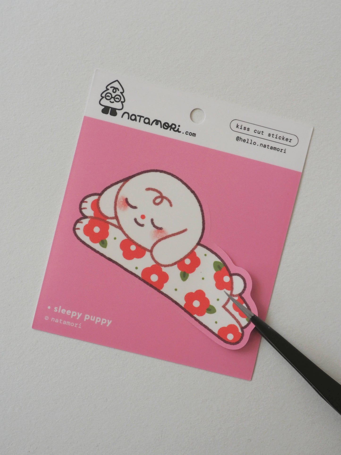 natamori - Sleepy Puppy - Vinyl Sticker