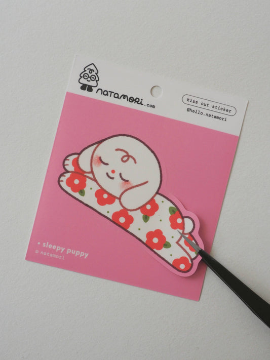 natamori - Sleepy Puppy - Vinyl Sticker