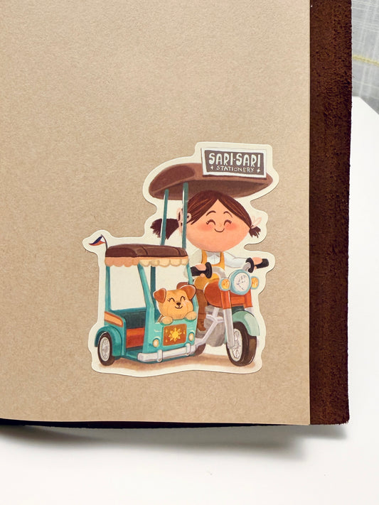 sari-sari stationery - tricycle besties - vinyl sticker