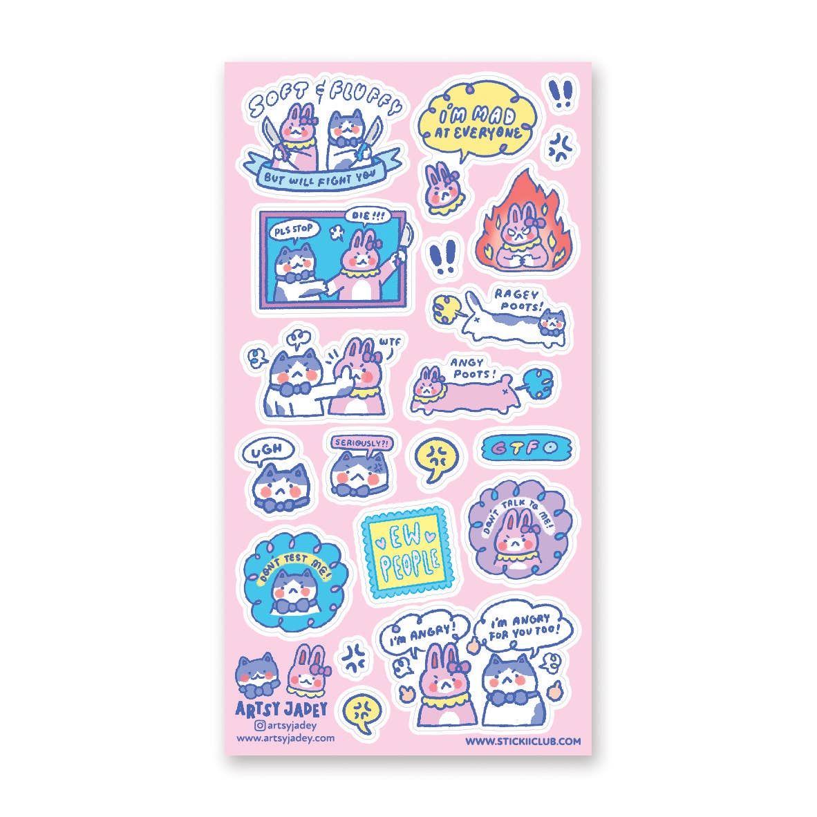 STICKII - Artsy Jadey - Rage Besties - Sticker Sheet