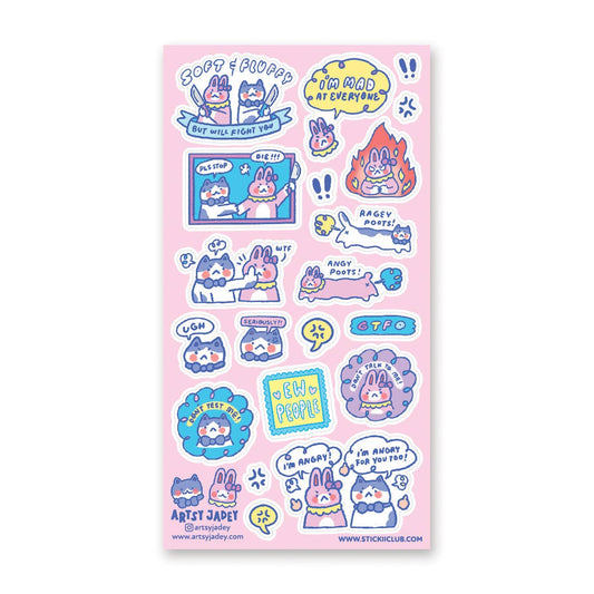STICKII - Artsy Jadey - Rage Besties - Sticker Sheet