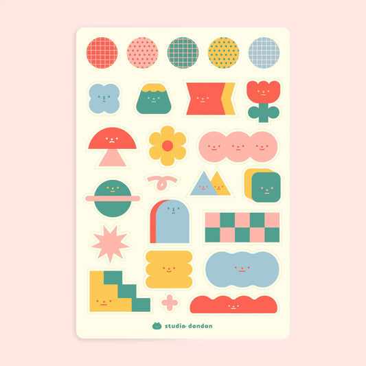 Studio DonDon - Kawaii Shapes - Sticker Sheet