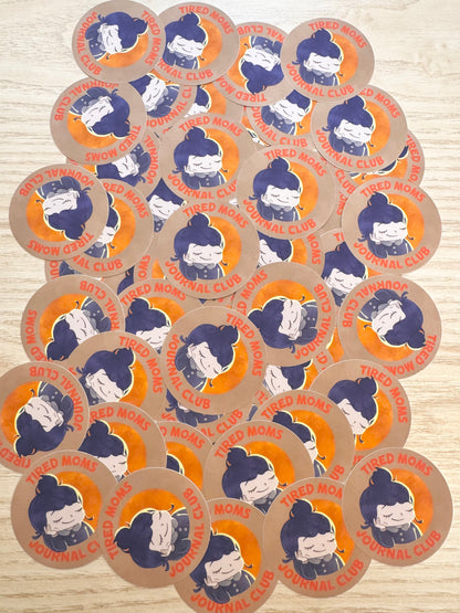 tired moms journal club - vinyl sticker