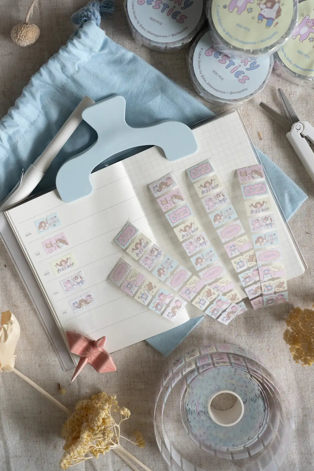 Sho Little Happiness x Artsy Jadey - Angry Besties - Label Stickers