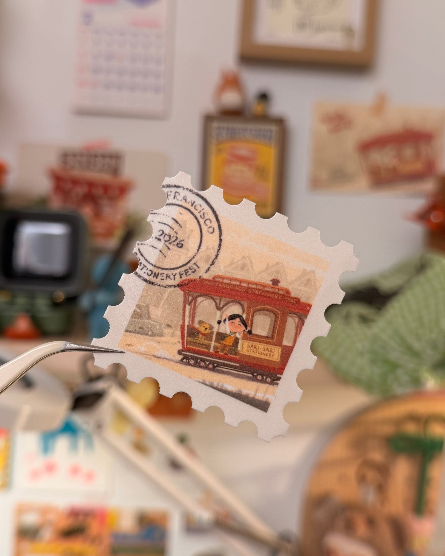 sari-sari stationery - SF Trolley Stamp - Vinyl Sticker