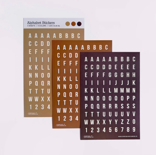 Everyday Explorers Co - Coffee & Cocoa - Alphabet Sticker Sheets