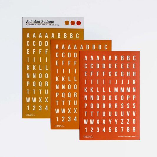 Everyday Explorers Co - Golden Hour - Alphabet Sticker Sheets