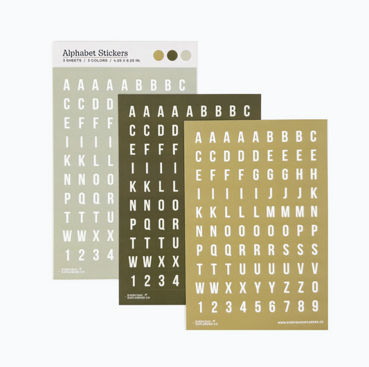 Everyday Explorers Co - Simply Sage - Alphabet Sticker Sheets