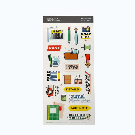 Everyday Explorers Co - In My Journal - Clear Sticker Sheet