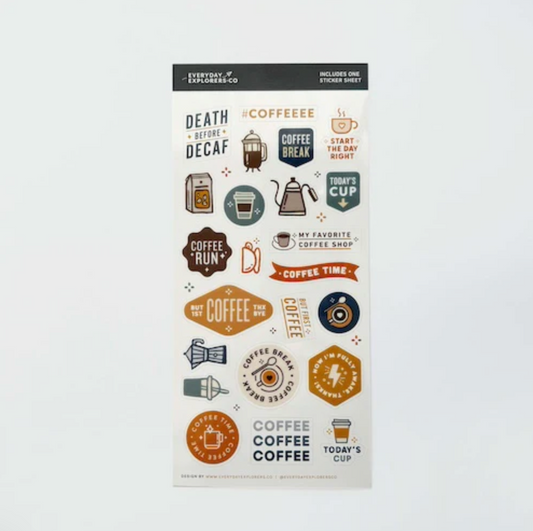 Everyday Explorers Co - Coffee - Clear Sticker Sheet