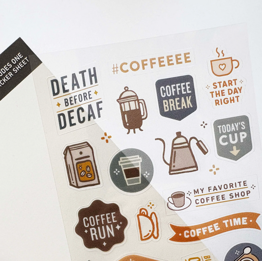 Everyday Explorers Co - Coffee - Clear Sticker Sheet