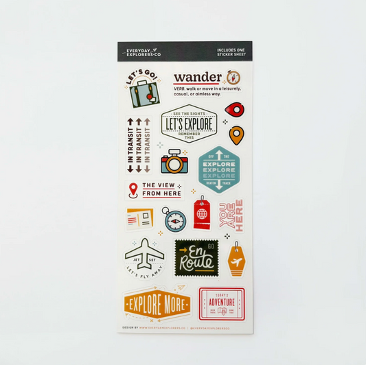 Everyday Explorers Co - Wander - Clear Sticker Sheet