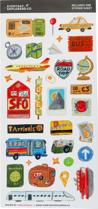 Everyday Explorers Co x JOBSJOURNAL - Scenic Route - Washi Sticker Sheet