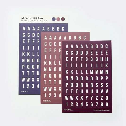Everyday Explorers Co - Purple Haze - Alphabet Sticker Sheets