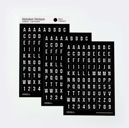 Everyday Explorers Co - Retro Flipboard - Alphabet Sticker Sheets