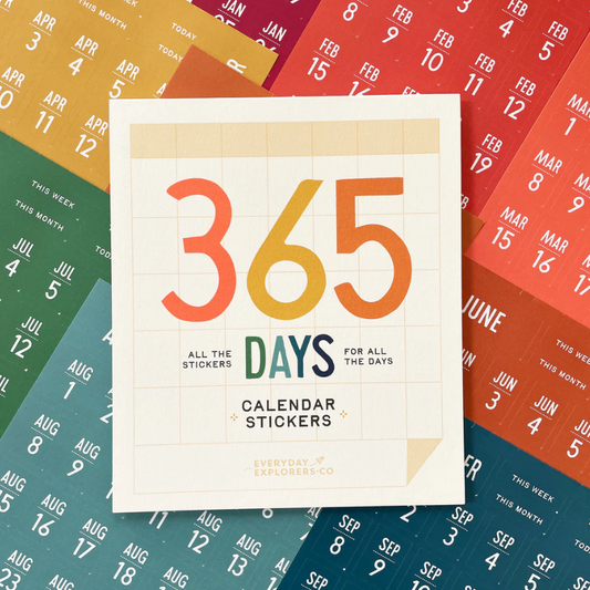 Everyday Explorers Co - 365 Days - Calendar Sticker Book - (Bright Colors)