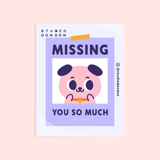 Studio DonDon - Dog Missing You So Much - Laptop Sticker