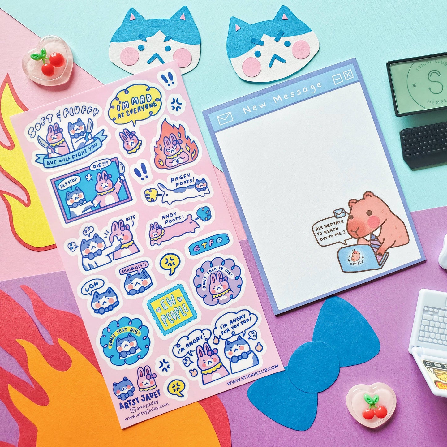 STICKII - Artsy Jadey - Rage Besties - Sticker Sheet