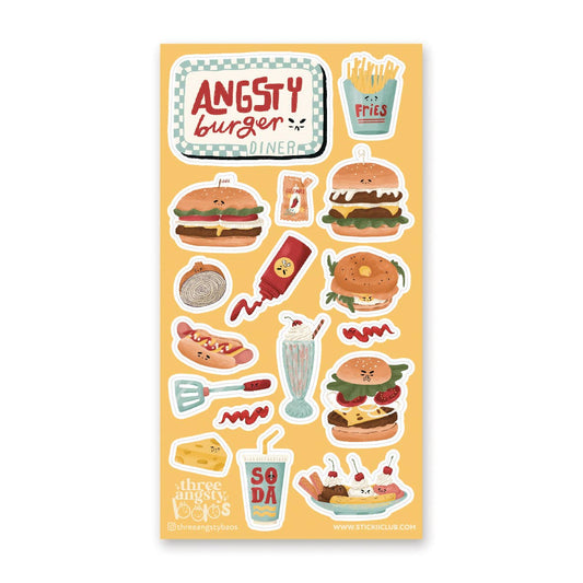 STICKII - Three Angsty Baos - The Angsty Diner - Sticker Sheet