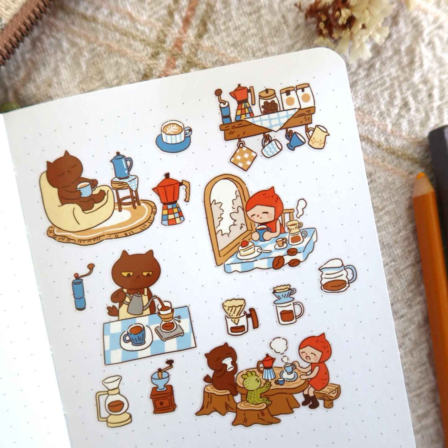 Tiny Kikimo - Coffee Corners - Sticker Sheet