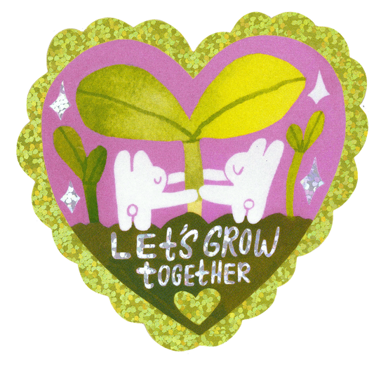 Odd Rabbits - Let's Grow Together -  Glitter Vinyl Sticker