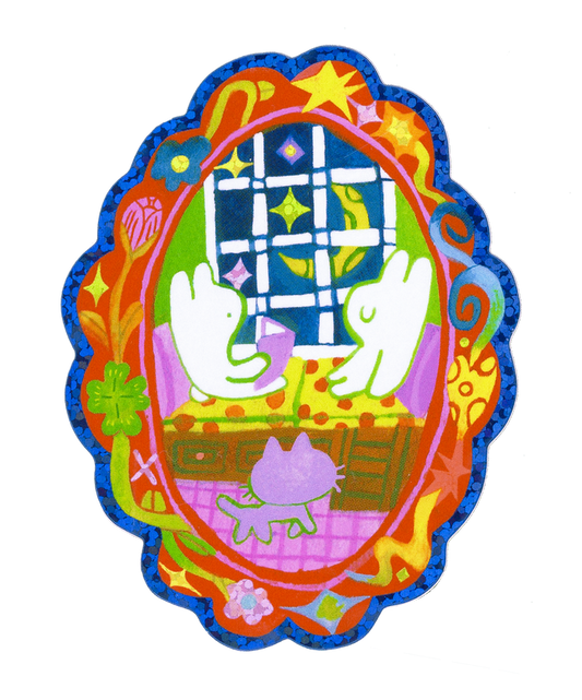 Odd Rabbits - I'm Glad You're Here -  Glitter Vinyl Sticker