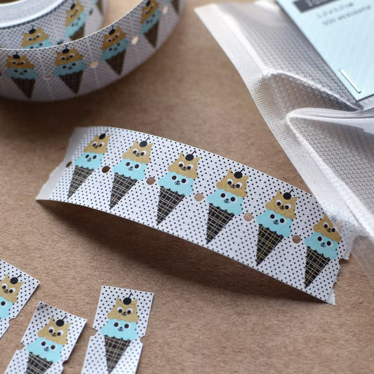 the cats SESAME & PEANUT - Ice Cat - Label Sticker